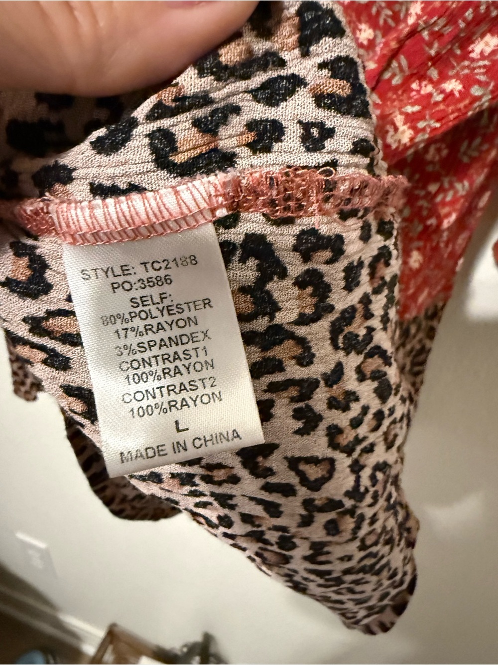 GIGIO Women’s Large Mixed Print Ruffle Sleeve Babydoll Top - Picture 5 of 6